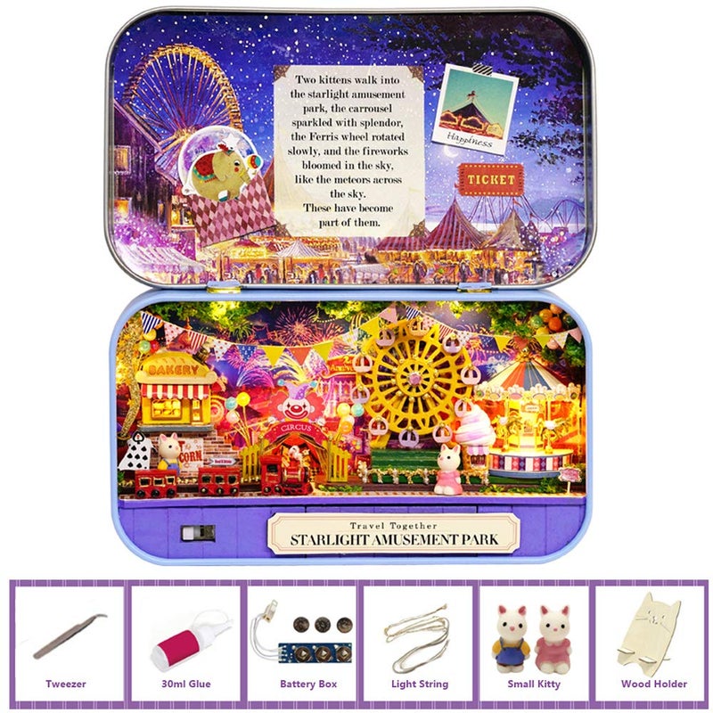 MAGQOO 3D Wooden Dollhouse Miniature DIY Doll House Kit with Furniture,1:100 DIY Box Theater Kit(Pack of 3) - Image 4